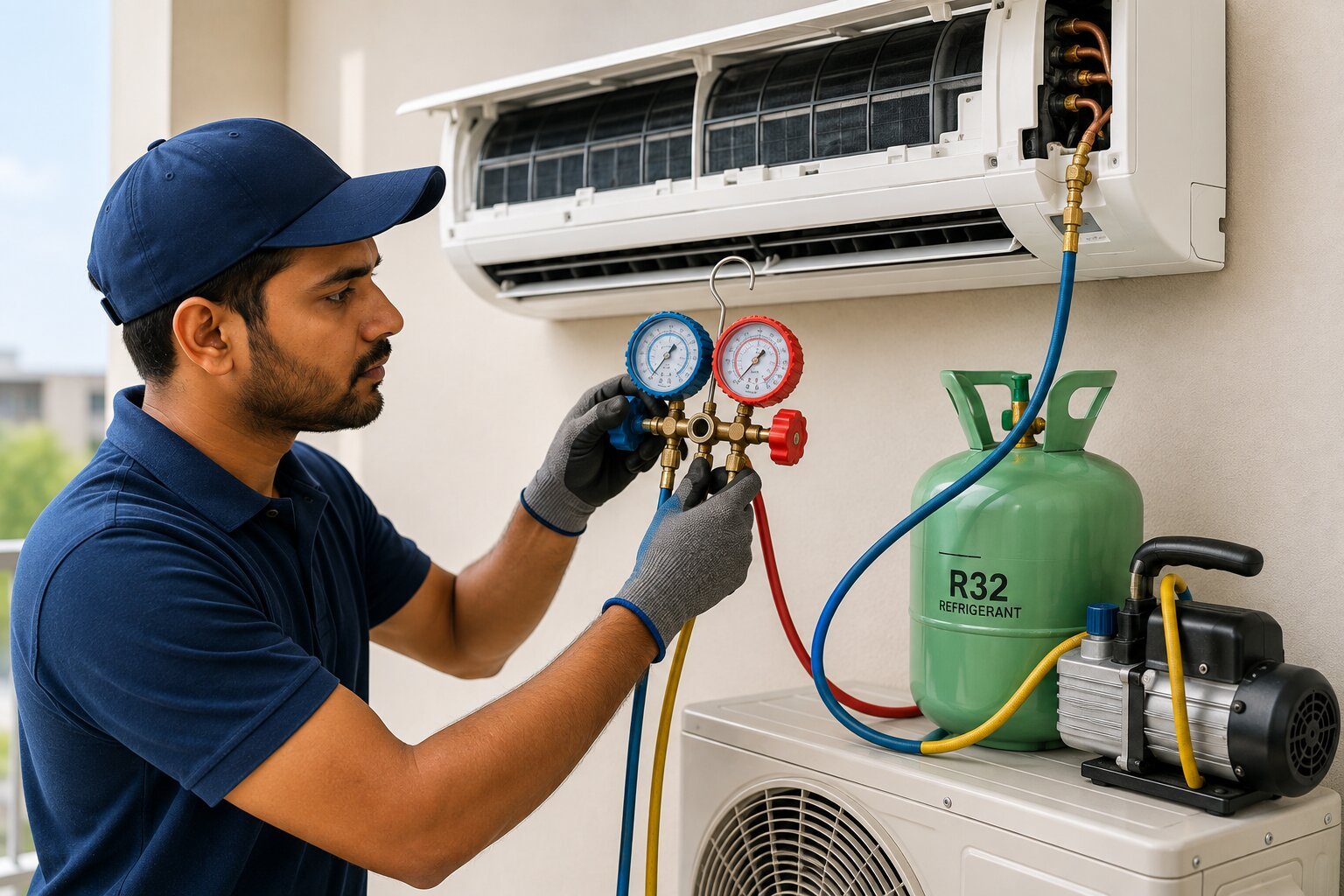 AC gas charging and refilling service in Mumbai, Noida, Delhi/NCR & Kerala
